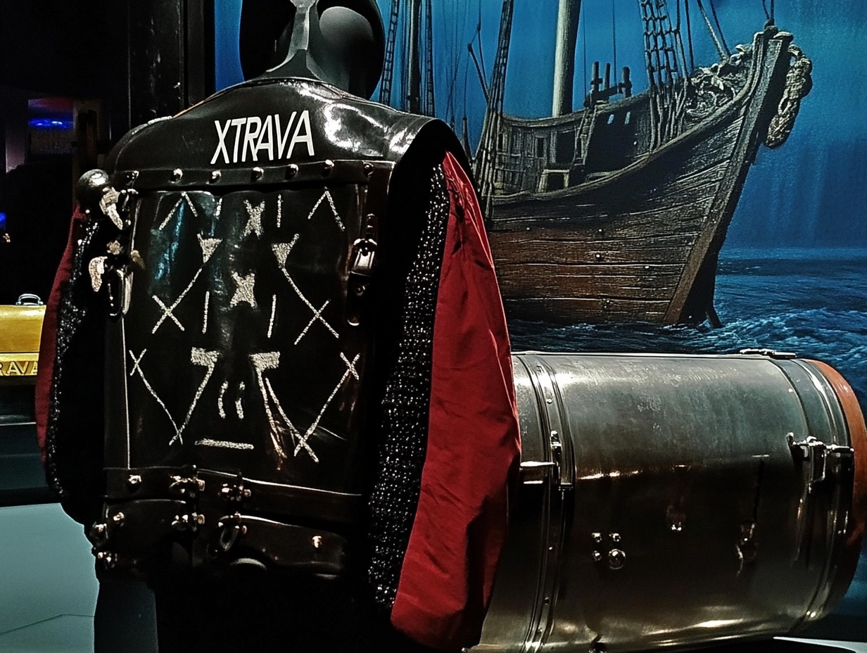 XTRAVA graphic leather jacket from the back